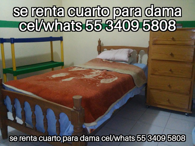 Cuarto para dama; cuarto dama; habitacion dama; departamento dama; recamara para dama; cuarto para mujer; habitacion para mujer; recamara para mujer; departamento para mujer;