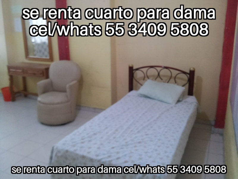 Cuarto para dama; cuarto dama; habitacion dama; departamento dama; recamara para dama; cuarto para mujer; habitacion para mujer; recamara para mujer; departamento para mujer;