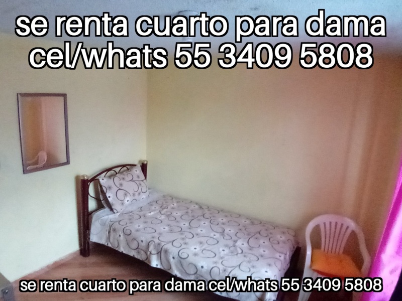 Cuarto para dama; cuarto dama; habitacion dama; departamento dama; recamara para dama; cuarto para mujer; habitacion para mujer; recamara para mujer; departamento para mujer;