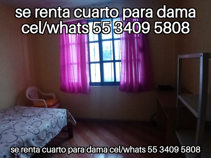 Cuarto para dama; cuarto dama; habitacion dama; departamento dama; recamara para dama; cuarto para mujer; habitacion para mujer; recamara para mujer; departamento para mujer;